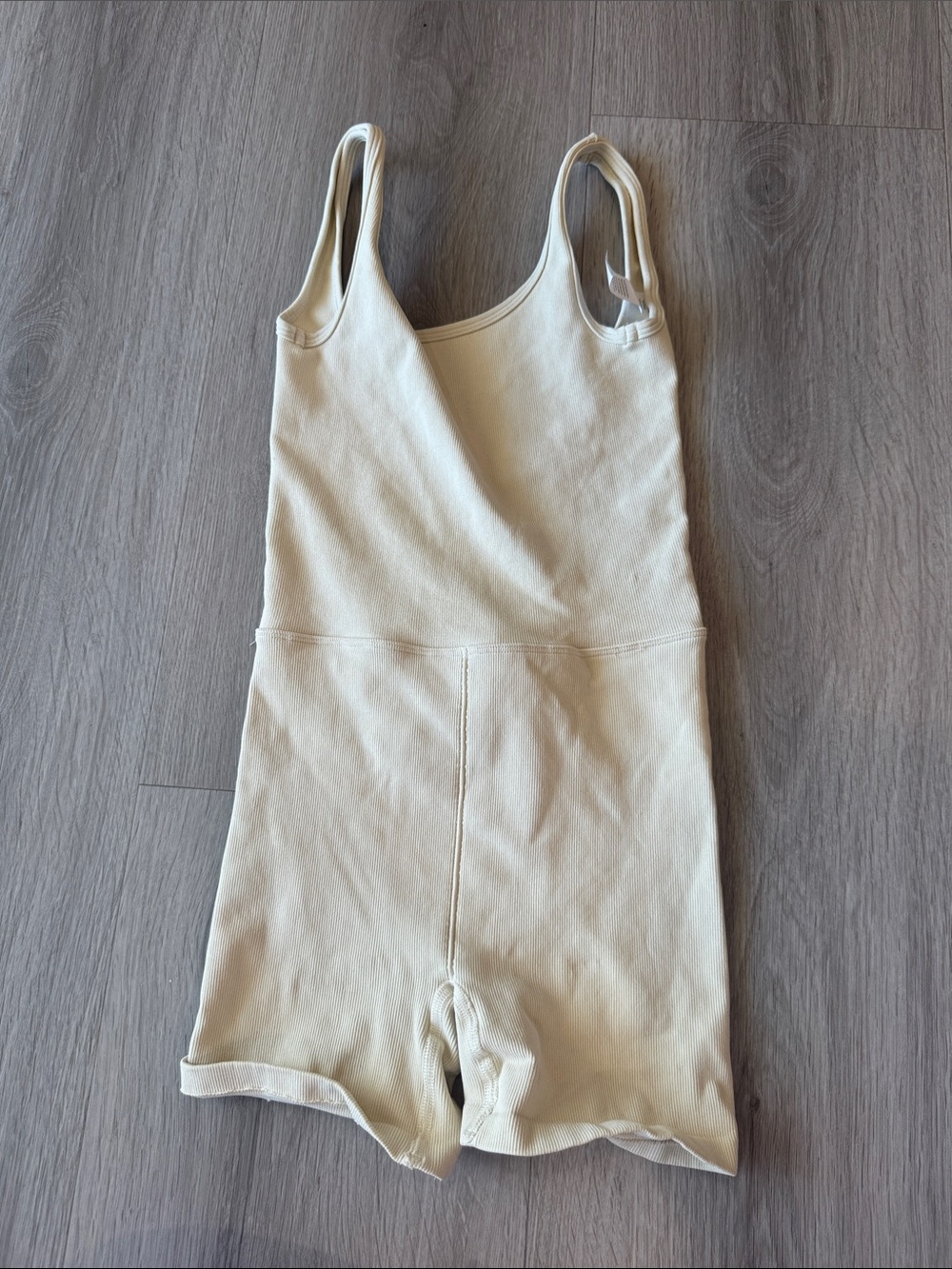 Wellbeing + being well Cream Ribbed Tank Romper